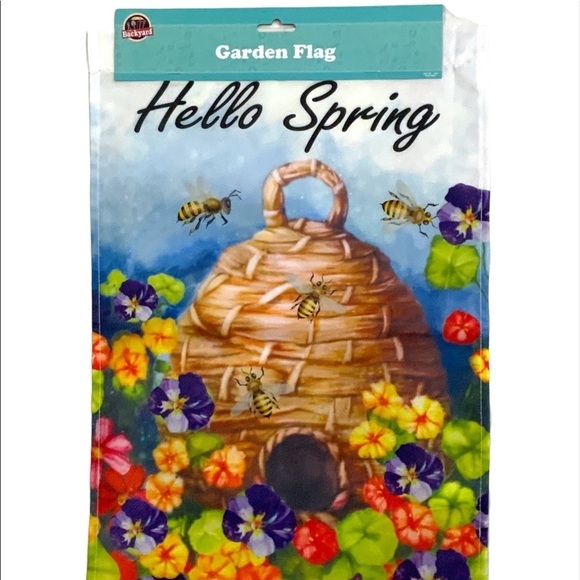 Garden Yard Flag Bee’s with Beehive Floral Colorful Multicolor 12 X 18 in - Picture 1 of 12
